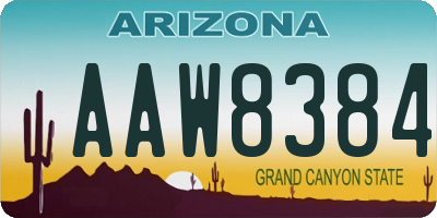 AZ license plate AAW8384