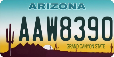 AZ license plate AAW8390