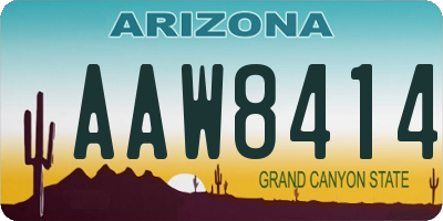 AZ license plate AAW8414