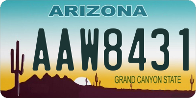 AZ license plate AAW8431