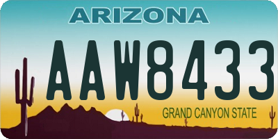 AZ license plate AAW8433