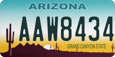 AZ license plate AAW8434