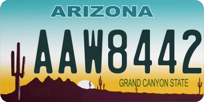 AZ license plate AAW8442