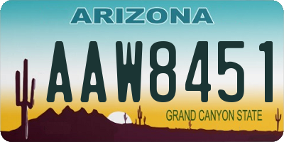 AZ license plate AAW8451