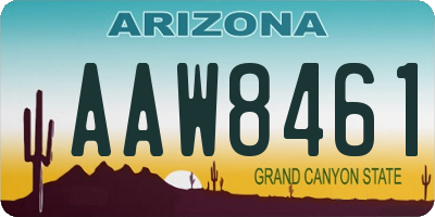 AZ license plate AAW8461