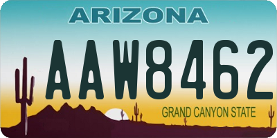 AZ license plate AAW8462