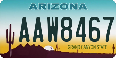 AZ license plate AAW8467