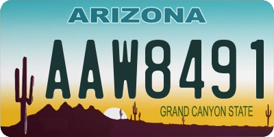 AZ license plate AAW8491