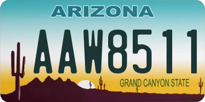 AZ license plate AAW8511