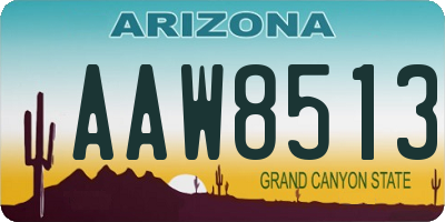 AZ license plate AAW8513