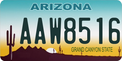 AZ license plate AAW8516