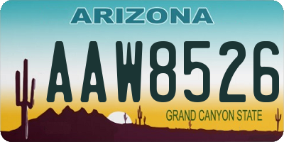 AZ license plate AAW8526