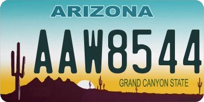 AZ license plate AAW8544