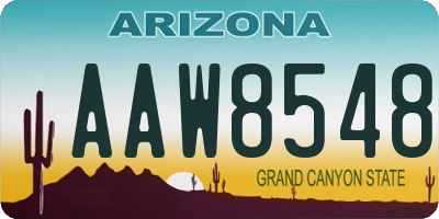 AZ license plate AAW8548