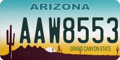 AZ license plate AAW8553