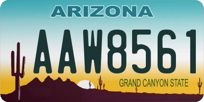 AZ license plate AAW8561