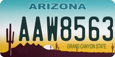 AZ license plate AAW8563