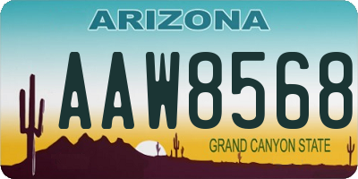 AZ license plate AAW8568
