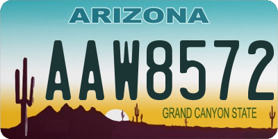 AZ license plate AAW8572