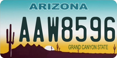 AZ license plate AAW8596