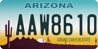 AZ license plate AAW8610