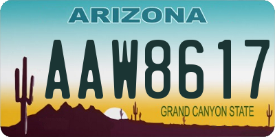 AZ license plate AAW8617