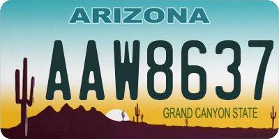 AZ license plate AAW8637