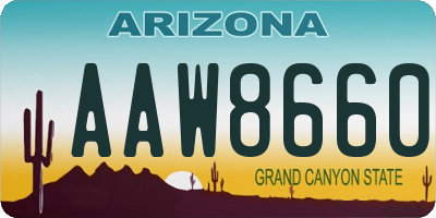 AZ license plate AAW8660