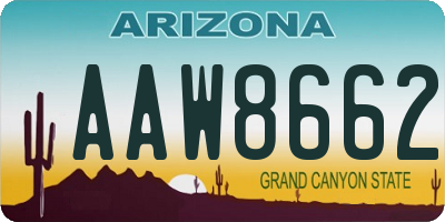 AZ license plate AAW8662