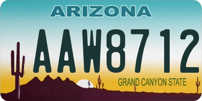 AZ license plate AAW8712