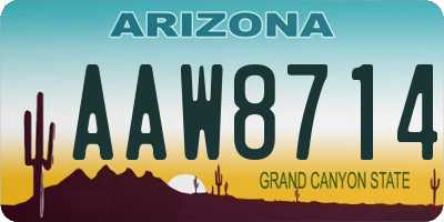 AZ license plate AAW8714