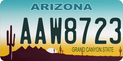 AZ license plate AAW8723