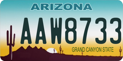 AZ license plate AAW8733