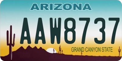 AZ license plate AAW8737