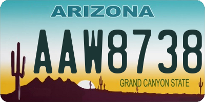 AZ license plate AAW8738