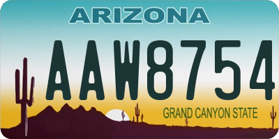 AZ license plate AAW8754