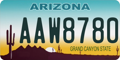 AZ license plate AAW8780