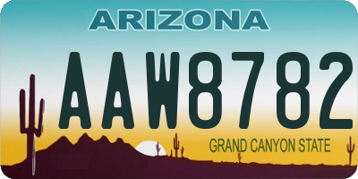 AZ license plate AAW8782