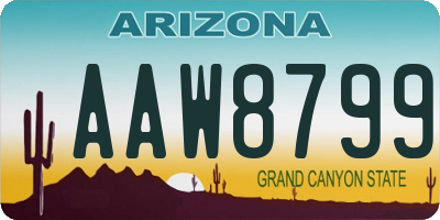 AZ license plate AAW8799