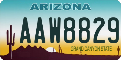 AZ license plate AAW8829