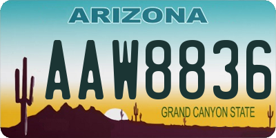AZ license plate AAW8836