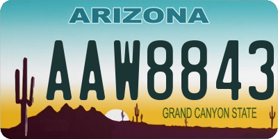 AZ license plate AAW8843