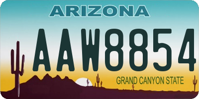 AZ license plate AAW8854