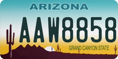 AZ license plate AAW8858