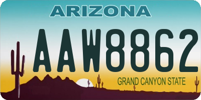 AZ license plate AAW8862