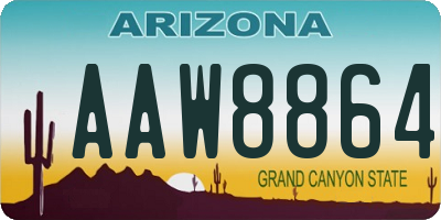 AZ license plate AAW8864