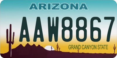 AZ license plate AAW8867