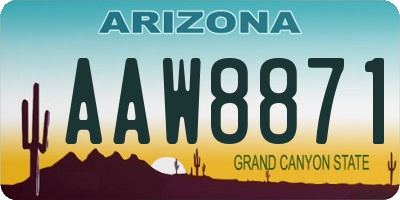 AZ license plate AAW8871