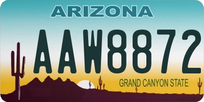 AZ license plate AAW8872