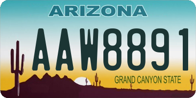 AZ license plate AAW8891